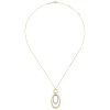 Gabriel & Co. 14K White-Yellow Gold Bujukan and Diamond Circle Pendant Necklace