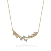 Discount Gabriel & Co. 14K White Yellow Gold Bujukan and Diamond Bar Necklace