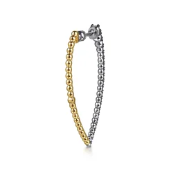 Outlet Gabriel & Co. 14K White Yellow Gold Bujukan and Graduating Diamond Classic Hoop Earrings