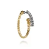 Hot Gabriel & Co. 14K White Yellow Gold Bujukan and Graduating Diamond Bypass Hoop Earrings