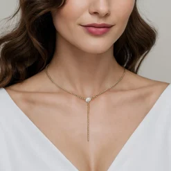 Best Gabriel & Co. 14K White Yellow Gold Bujukan Beads and Diamond Y Necklace