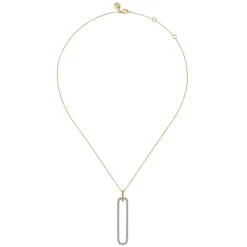 Clearance Gabriel & Co. 14K White Yellow Gold Bujukan Beads and Diamond Pendant Necklace