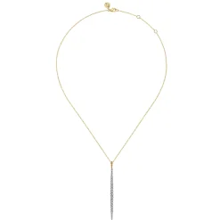 New Gabriel & Co. 14K White Yellow Gold Bujukan Diamond Bar Pendant Necklace