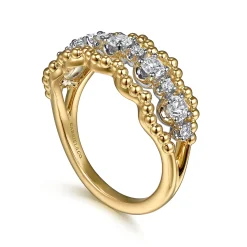 Hot Gabriel & Co. 14K White Yellow Gold Bujukan Diamond Fashion Ring