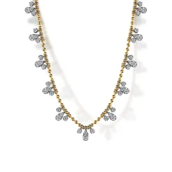 Online Gabriel & Co. 14K White Yellow Gold Bujukan Diamond Droplet Necklace