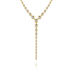 Online Gabriel & Co. 14K White Yellow Gold Bujukan Diamond Bezel Y Necklace