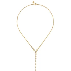 Online Gabriel & Co. 14K White Yellow Gold Bujukan Diamond Bezel Y Necklace