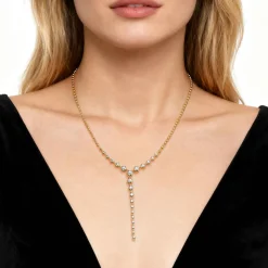 Online Gabriel & Co. 14K White Yellow Gold Bujukan Diamond Bezel Y Necklace