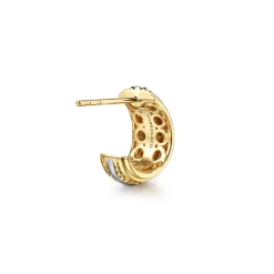Outlet Gabriel & Co. 14K White Yellow Gold Bujukan Diamond J Hoop Earrings