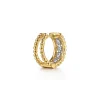 Online Gabriel & Co. 14K White Yellow Gold Bujukan Diamond Pave Huggie Earrings