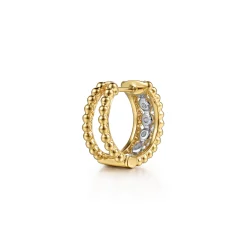 Online Gabriel & Co. 14K White Yellow Gold Bujukan Diamond Pave Huggie Earrings
