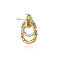 Hot Gabriel & Co. 14K White Yellow Gold Bujukan Diamond Stud Earrings