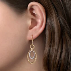 Hot Gabriel & Co. 14K White Yellow Gold Bujukan Diamond Drop Earrings