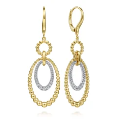 Hot Gabriel & Co. 14K White Yellow Gold Bujukan Diamond Drop Earrings