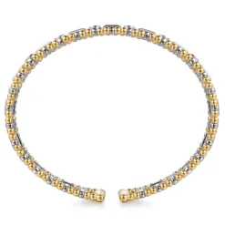 Discount Gabriel & Co. 14K White-Yellow Gold Bujukan Diamond Bangle
