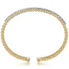 Gabriel & Co. 14K White-Yellow Gold Bujukan Diamond Bangle