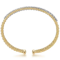 Gabriel & Co. 14K White-Yellow Gold Bujukan Diamond Bangle