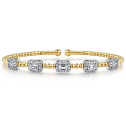 Online Gabriel & Co. 14K White-Yellow Gold Bujukan Diamond Bangle