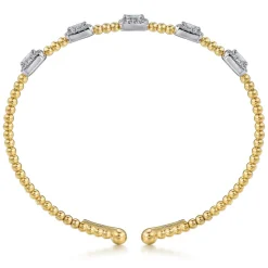 Online Gabriel & Co. 14K White-Yellow Gold Bujukan Diamond Bangle
