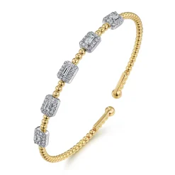 Online Gabriel & Co. 14K White-Yellow Gold Bujukan Diamond Bangle