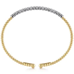 Outlet Gabriel & Co. 14K White-Yellow Gold Bujukan Diamond Cuff Bracelet