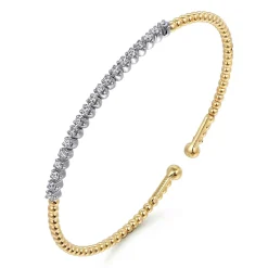 Outlet Gabriel & Co. 14K White-Yellow Gold Bujukan Diamond Cuff Bracelet