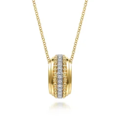 Hot Gabriel & Co. 14K White Yellow Gold Bujukan Diamond Pendant Necklace