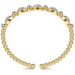Sale Gabriel & Co. 14K White Yellow Gold Bujukan Marquise Bezel Diamond Bangle Bracelet