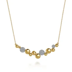 Gabriel & Co. 14K White Yellow Gold Bujukan Pave Diamond Pendant Necklace