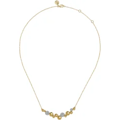 Gabriel & Co. 14K White Yellow Gold Bujukan Pave Diamond Pendant Necklace