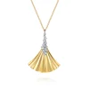 Clearance Gabriel & Co. 14K White Yellow Gold Diamond and Diamond Cut Pendant Necklace
