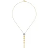 Clearance Gabriel & Co. 14K White Yellow Gold Diamond and Bujukan Ball Graduating Drop Necklace