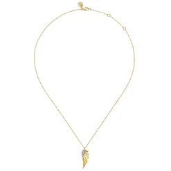 Online Gabriel & Co. 14K White Yellow Gold Diamond Angel Wing Pendant Necklace