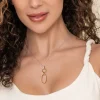 New Gabriel & Co. 14K White Yellow Gold Diamond and Hollow Link Pendant Necklace