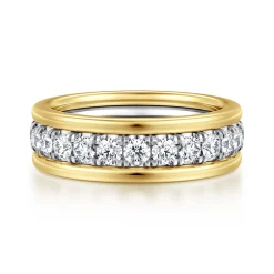 Sale Gabriel & Co. 14K White-Yellow Gold Diamond Anniversary Band - 0.75 ct