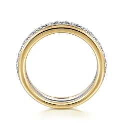 Sale Gabriel & Co. 14K White-Yellow Gold Diamond Anniversary Band - 0.75 ct