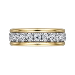 Sale Gabriel & Co. 14K White-Yellow Gold Diamond Anniversary Band - 0.75 ct