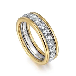 Sale Gabriel & Co. 14K White-Yellow Gold Diamond Anniversary Band - 0.75 ct