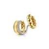 Best Gabriel & Co. 14K White Yellow Gold Diamond And Bujukan With Scalloped Contour Single Huggie Earcuff