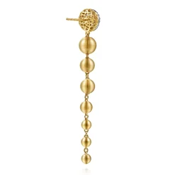 Online Gabriel & Co. 14K White Yellow Gold Diamond and Bujukan Ball Graduating Stud Drop Earrings