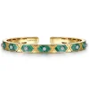 Discount Gabriel & Co. 14K White Yellow Gold Diamond and Malachite Bangle Bracelet