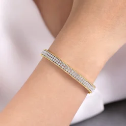 Online Gabriel & Co. 14K White-Yellow Gold Diamond Bangle