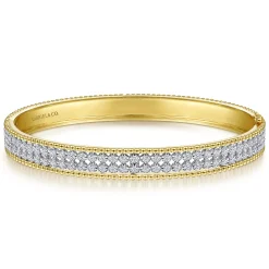 Online Gabriel & Co. 14K White-Yellow Gold Diamond Bangle