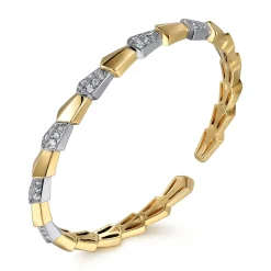 Discount Gabriel & Co. 14K White Yellow Gold Diamond Bangle