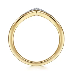 Sale Gabriel & Co. 14K White Yellow Gold Diamond Chevron Ring