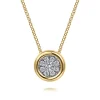 Gabriel & Co. 14K White-Yellow Gold Diamond Cluster Pendant Necklace