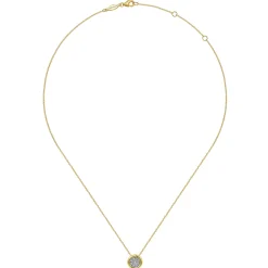 Gabriel & Co. 14K White-Yellow Gold Diamond Cluster Pendant Necklace