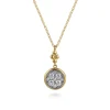 Discount Gabriel & Co. 14K White Yellow Gold Diamond Cluster Bujukan Drop Pendant Necklace