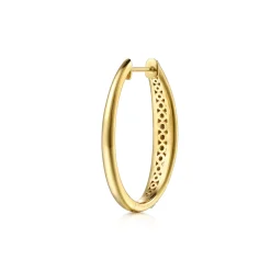 Clearance Gabriel & Co. 14K White Yellow Gold Diamond Classic Hoop Earrings