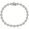 Hot Gabriel & Co. 14K White-Yellow Gold Diamond Cluster Tennis Bracelet